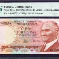 6.Ems. 20 Lira  A6 "7 haneli Seri Numarası"