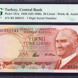 6.Ems. 20 Lira  B5 "7 haneli Seri Numarası"