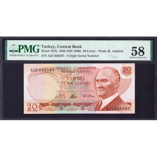 6.Ems. 20 Lira  A22 "8 haneli Seri Numarası"