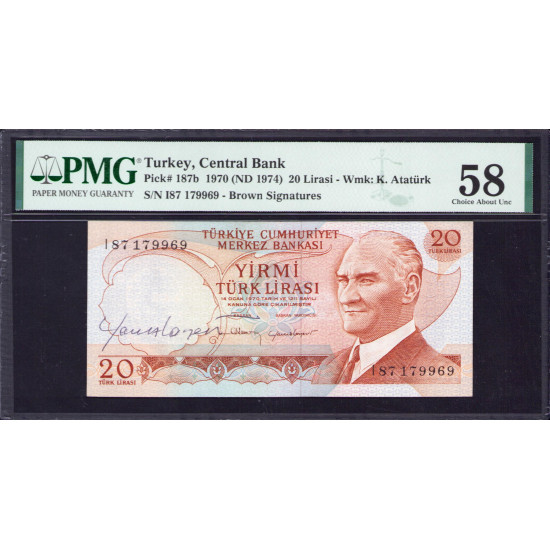 6.Ems. 20 Lira I87 "TCMB Başkan Yardımcısı Sayın Yavuz CANEVİ tarafından Islak İmzalı"