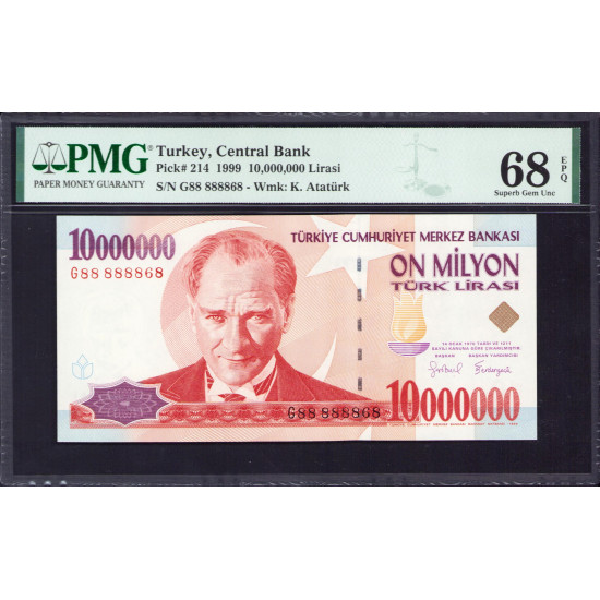 7.Ems. 10.000.000 Lira G88 8888 68 - "TOPPOP"